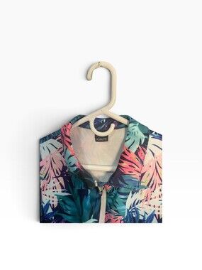 Aobute Women’s Size Large Floral Print Polo